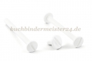 Buchschrauben<br>aus Kunststoff<br>50 mm Fassung<br>weiss