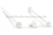 Buchschrauben<br>aus Kunststoff<br>60 mm Fassung<br>weiss