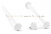 Buchschrauben<br>aus Kunststoff<br>70 mm Fassung<br>weiss